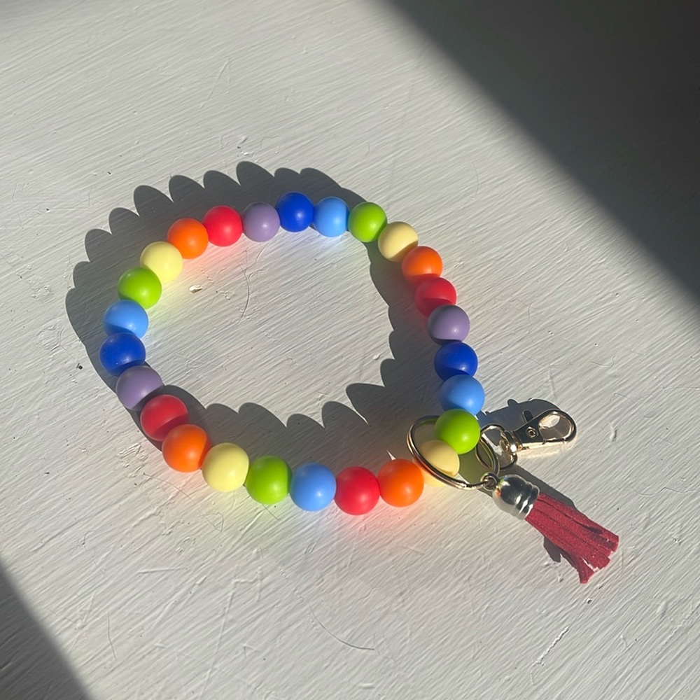 handmade silicone wristlet (rainbow)